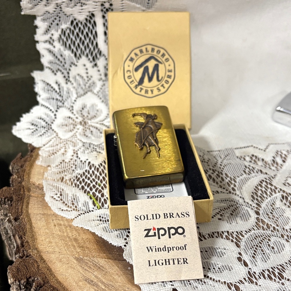 Solid Brass Windproof Lighter Zippo/Marlboro - image 1